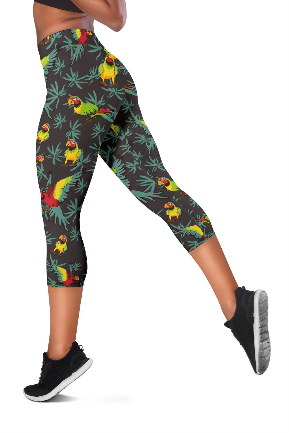 Parrot Themed Print Women Capris