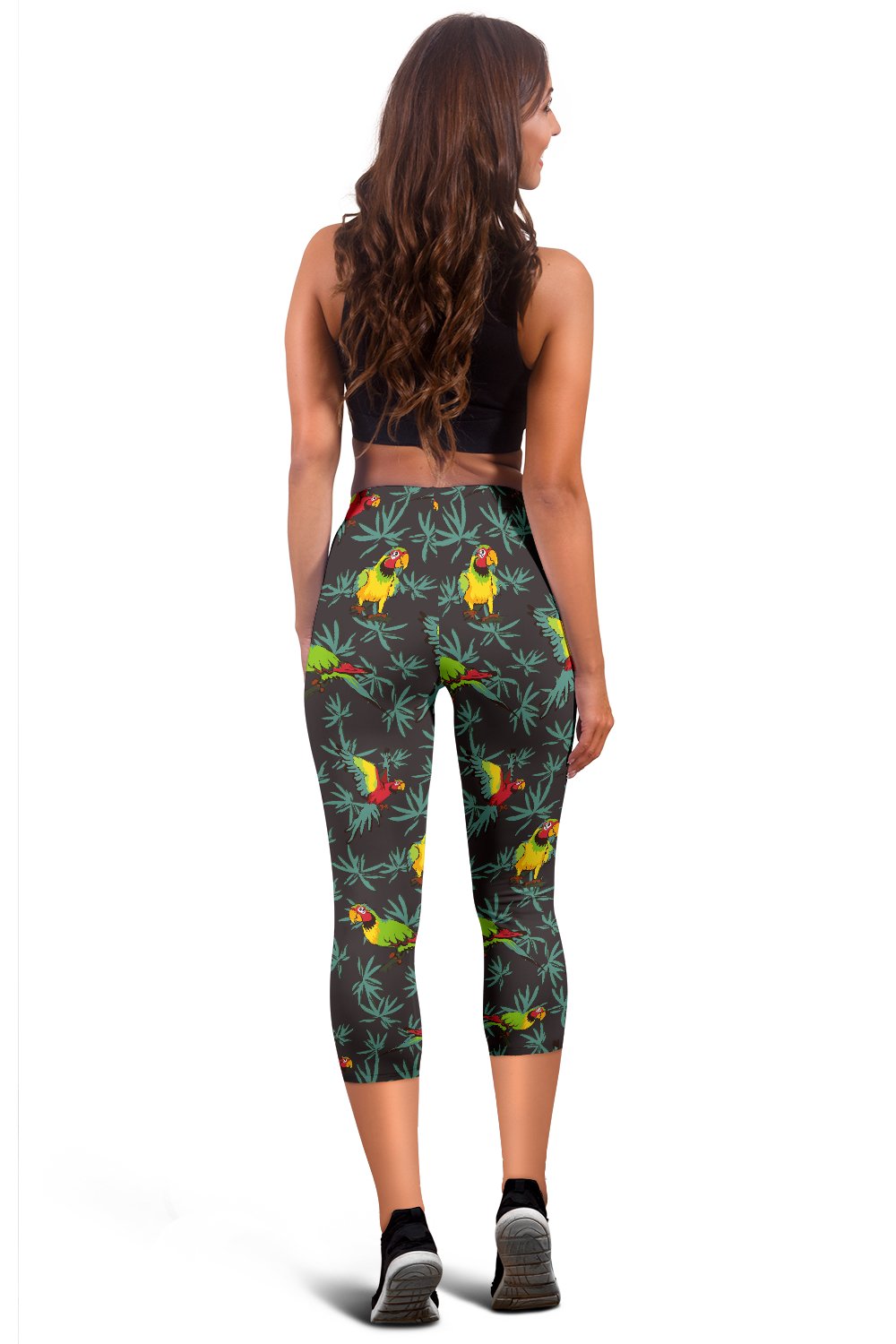 Parrot Themed Print Women Capris