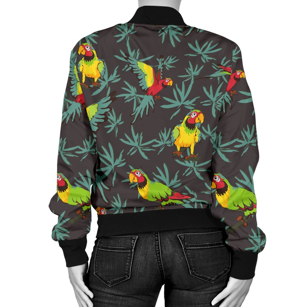 Parrot Themed Print Women Casual Bomber Jacket