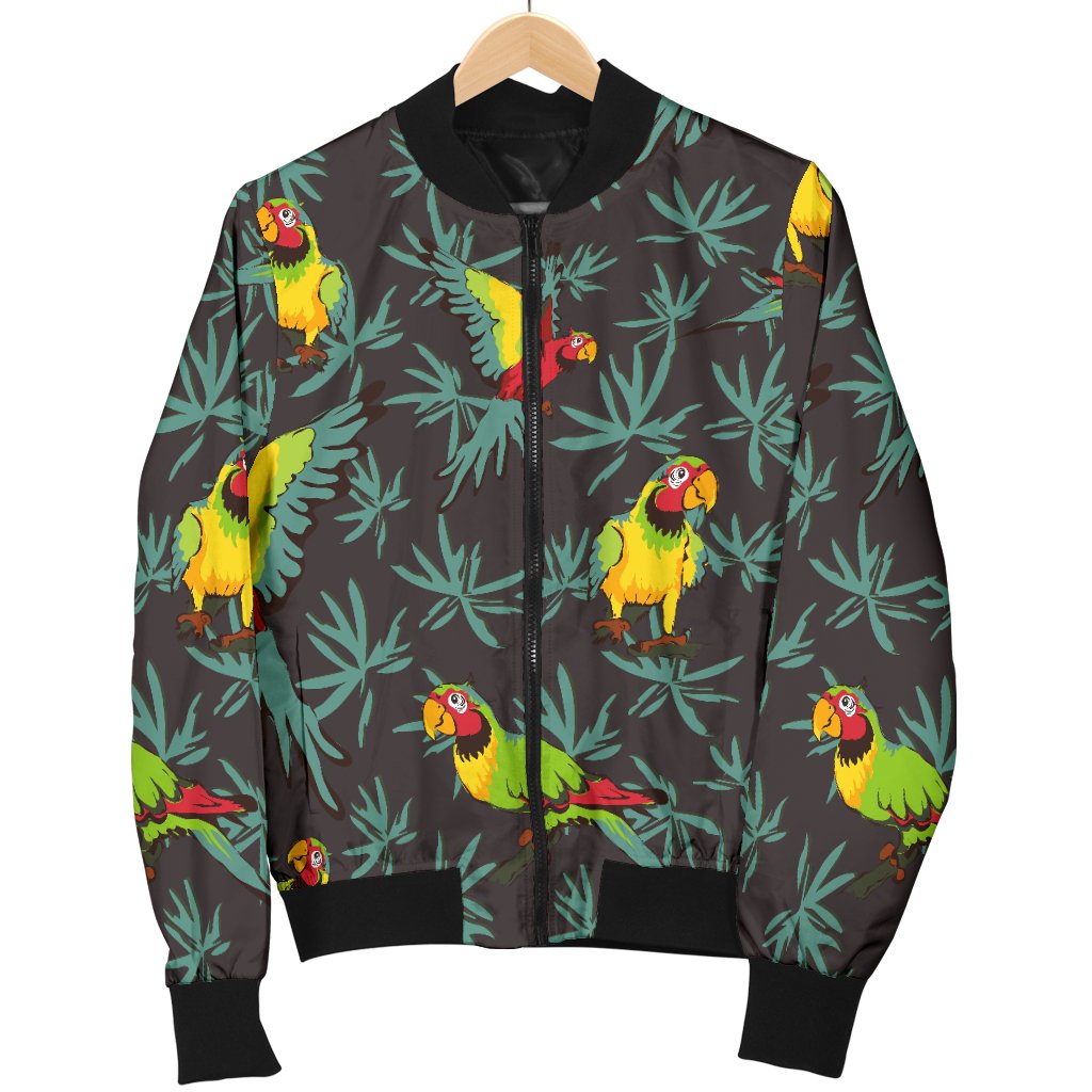Parrot Themed Print Women Casual Bomber Jacket