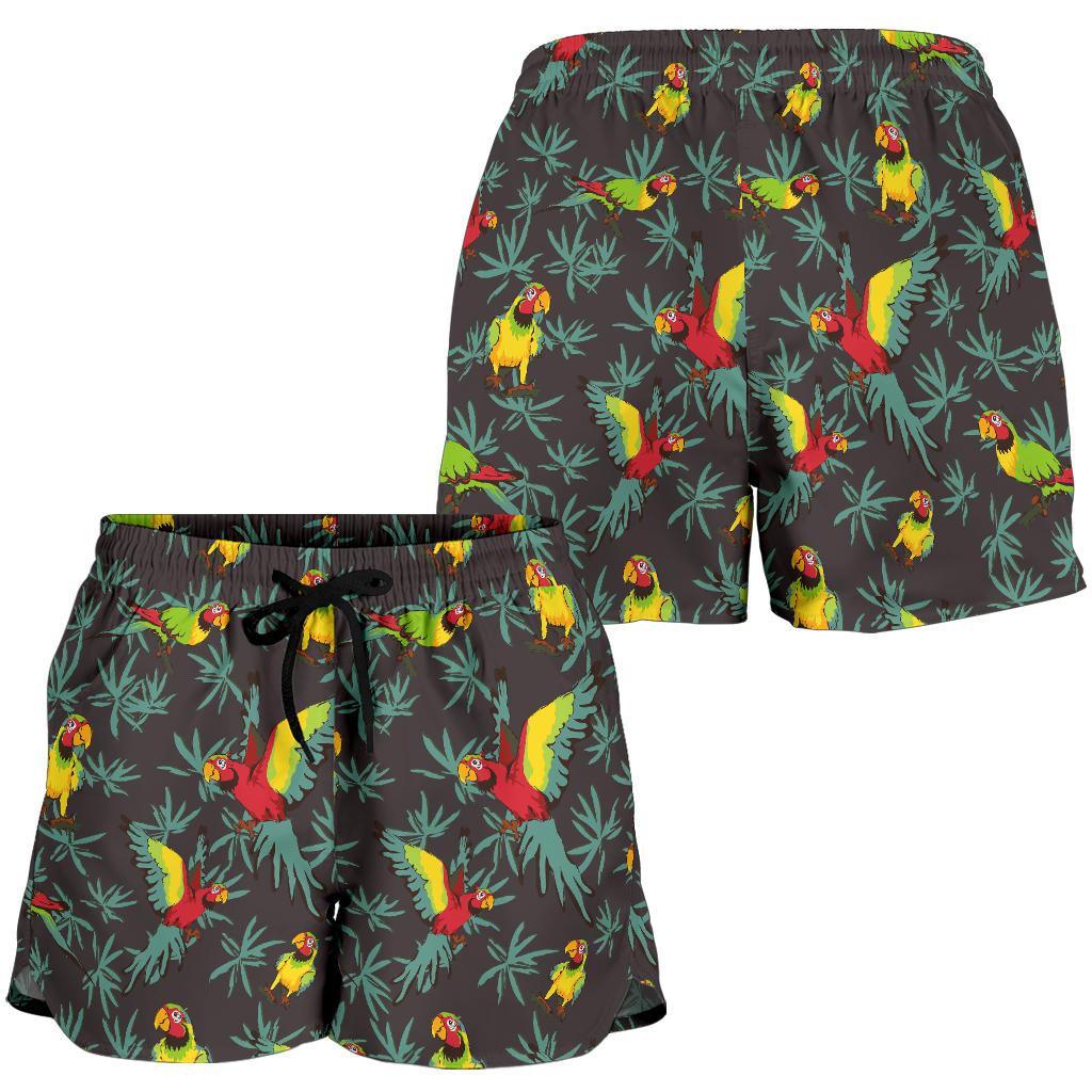 Parrot Themed Print Women Shorts-JTAMIGO.COM