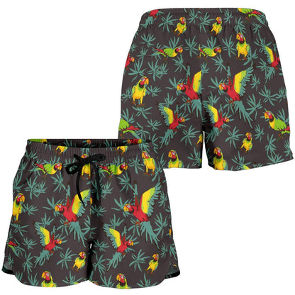Parrot Themed Print Women Shorts-JTAMIGO.COM