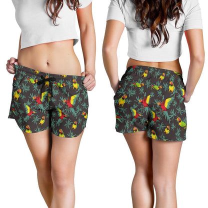Parrot Themed Print Women Shorts-JTAMIGO.COM