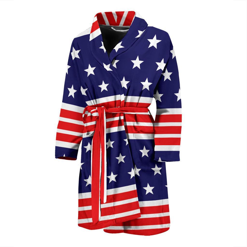 Patriotic Pattern Print Design A04 Men Bathrobe-JORJUNE.COM