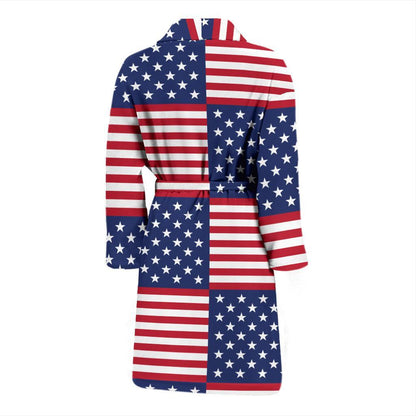 Patriotic US Flag Pattern Print Design A03 Men Bathrobe-JORJUNE.COM