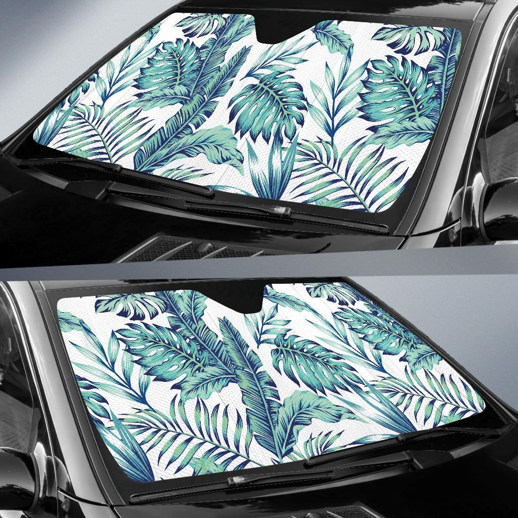 Pattern Tropical Palm Leaves Car Sun Shade For Windshield
