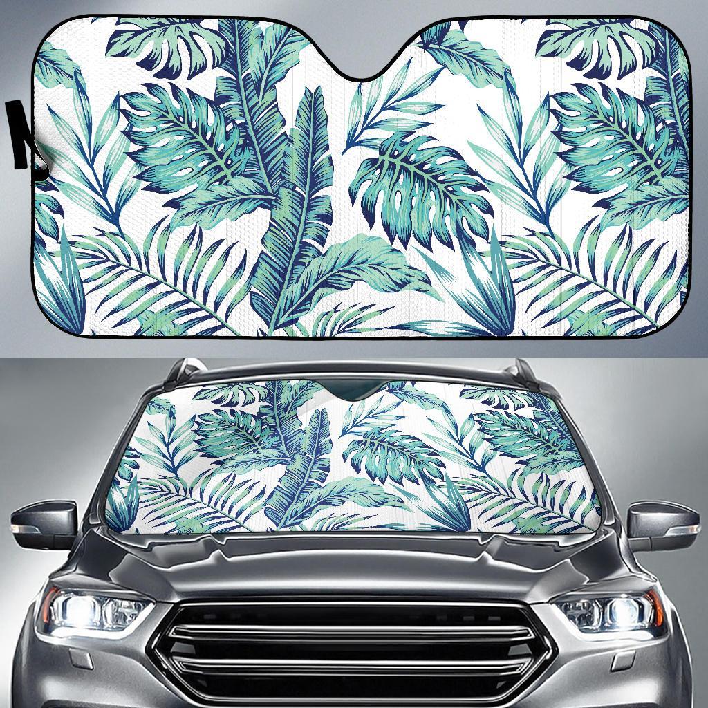 Pattern Tropical Palm Leaves Car Sun Shade For Windshield