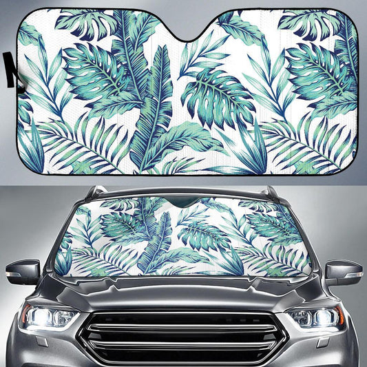 Pattern Tropical Palm Leaves Car Sun Shade For Windshield