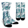Pattern Tropical Palm Leaves Crew Socks