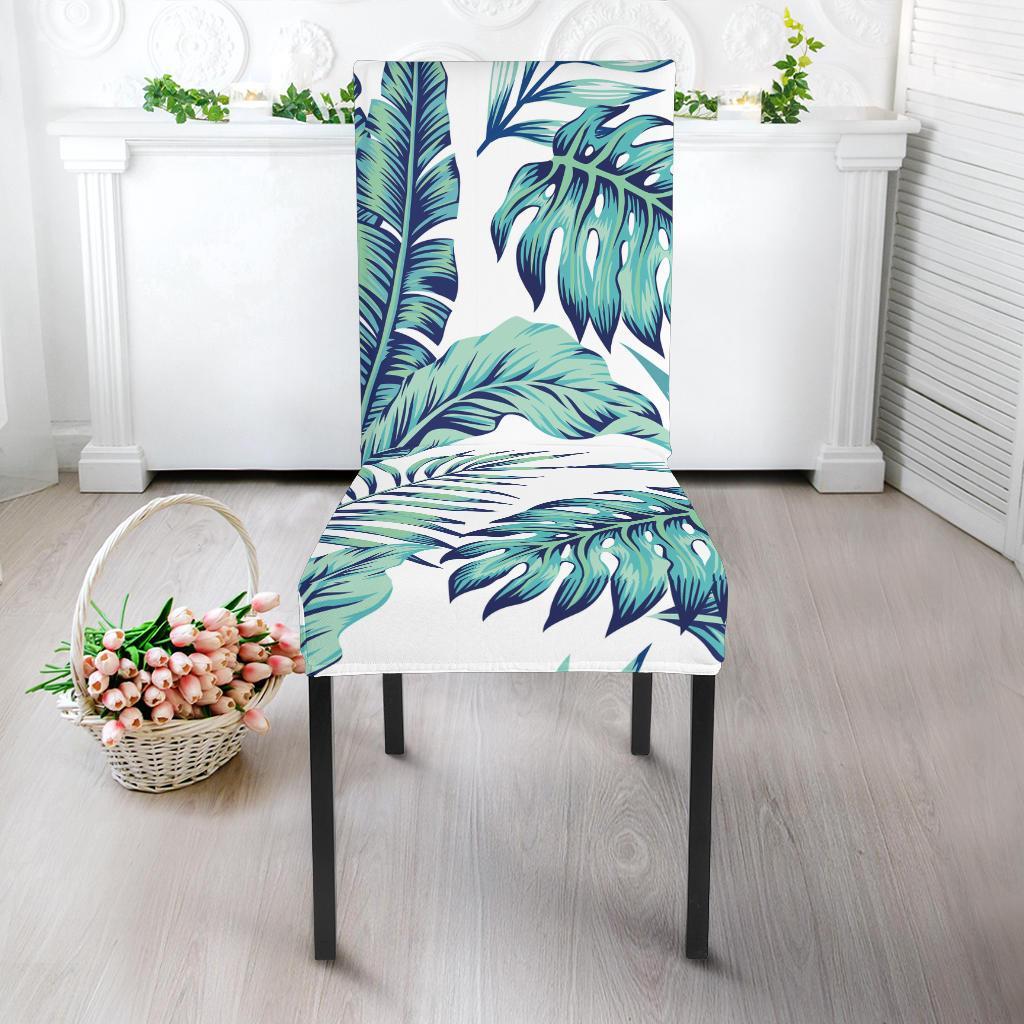 Pattern Tropical Palm Leaves Dining Chair Slipcover-JTAMIGO.COM