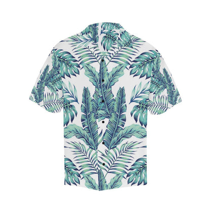 Pattern Tropical Palm Leaves Men Aloha Hawaiian Shirt