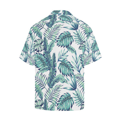Pattern Tropical Palm Leaves Men Aloha Hawaiian Shirt