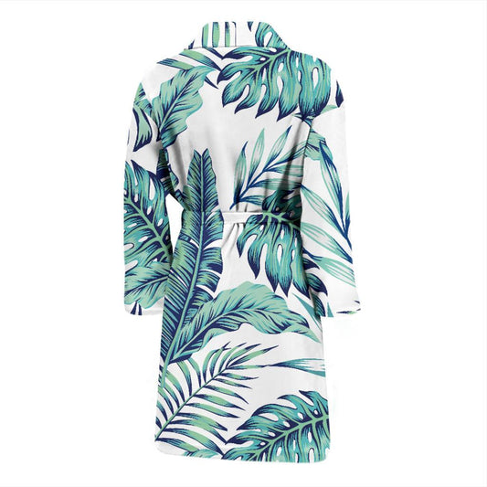 Pattern Tropical Palm Leaves Men Bath Robe-JTAMIGO.COM