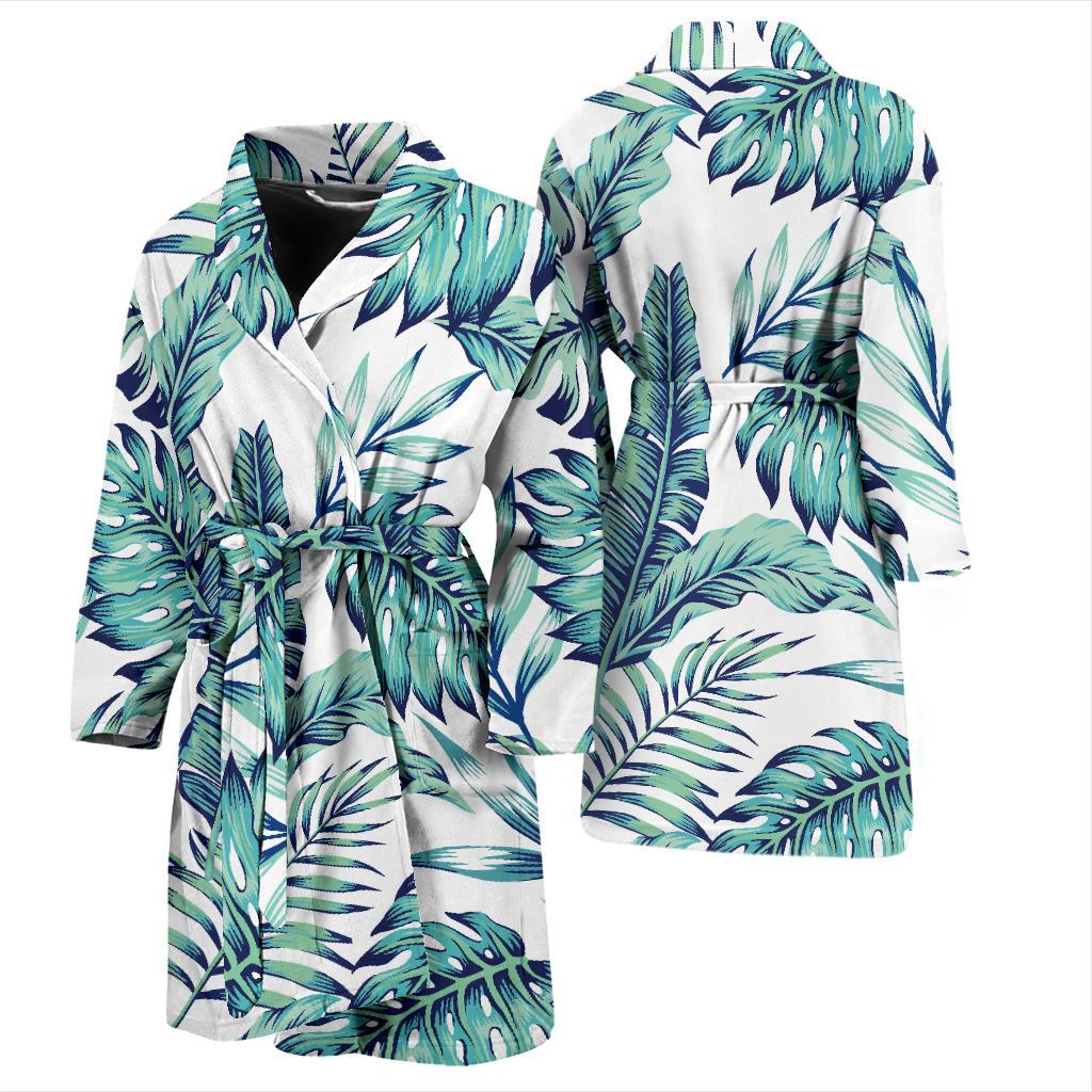 Pattern Tropical Palm Leaves Men Bath Robe-JTAMIGO.COM