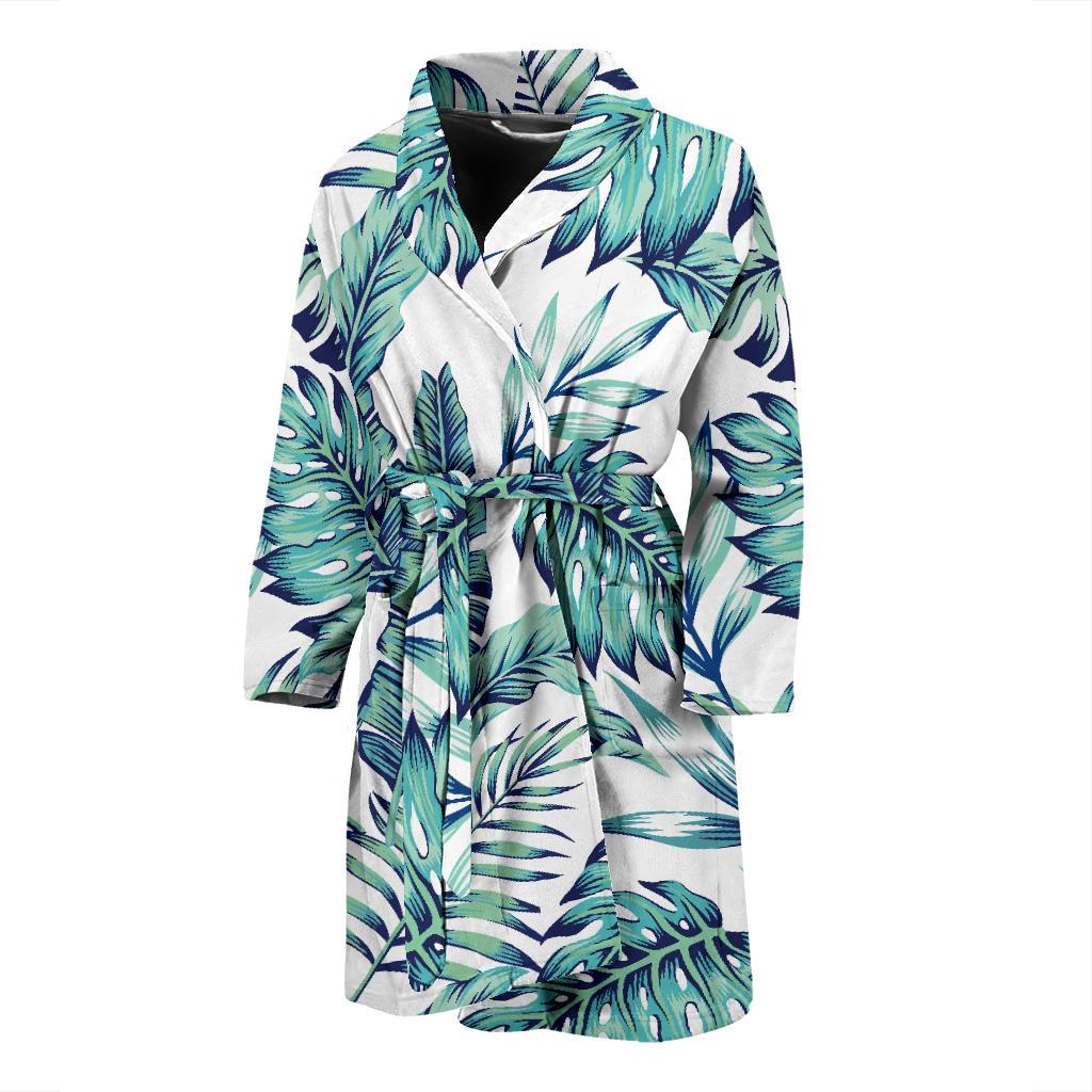Pattern Tropical Palm Leaves Men Bath Robe-JTAMIGO.COM
