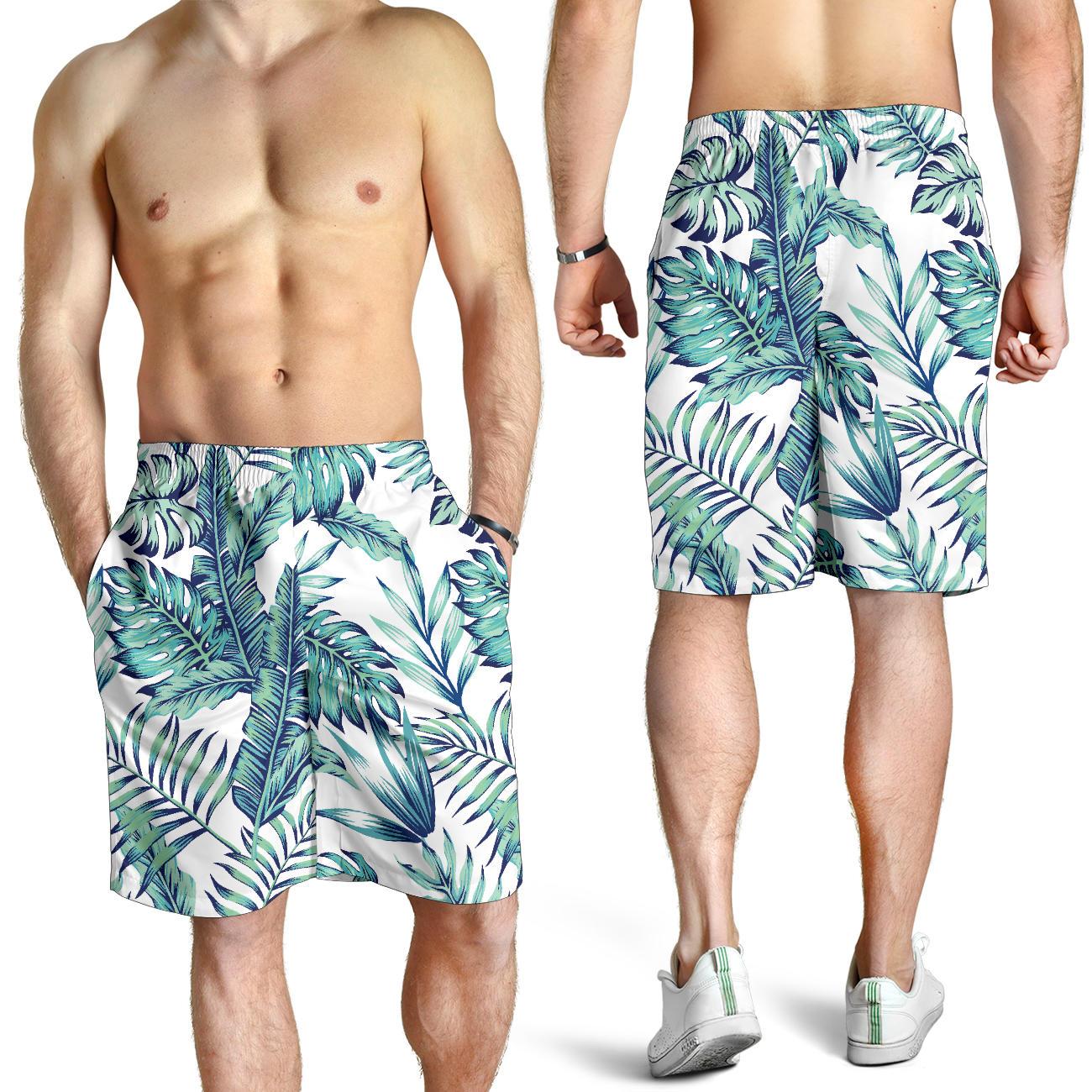 Pattern Tropical Palm Leaves Mens Shorts-JTAMIGO.COM