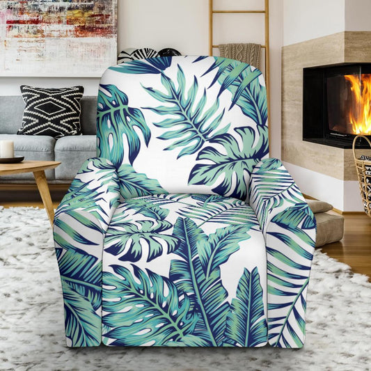 Pattern Tropical Palm Leaves Single Sofa Slipcover -JTAMIGO.COM