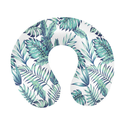 Pattern Tropical Palm Leaves U-Shaped Travel Neck Pillow-JTAMIGO.COM