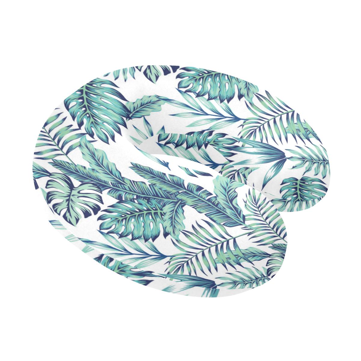 Pattern Tropical Palm Leaves U-Shaped Travel Neck Pillow-JTAMIGO.COM