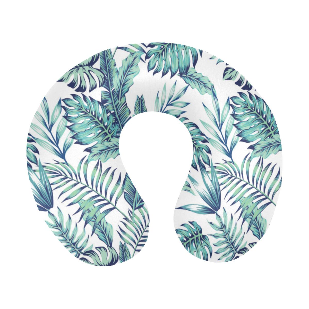 Pattern Tropical Palm Leaves U-Shaped Travel Neck Pillow-JTAMIGO.COM