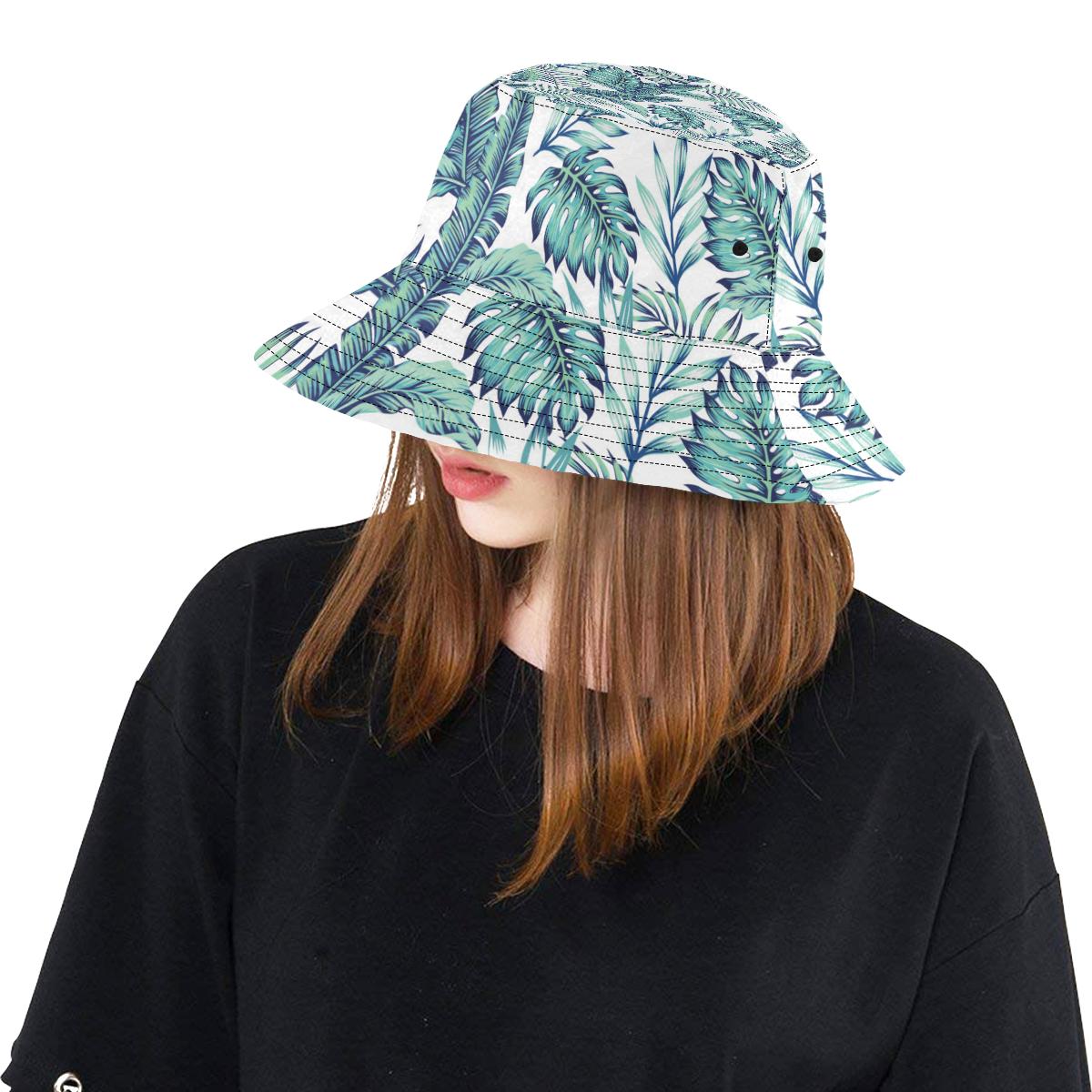 Pattern Tropical Palm Leaves Unisex Bucket Hat