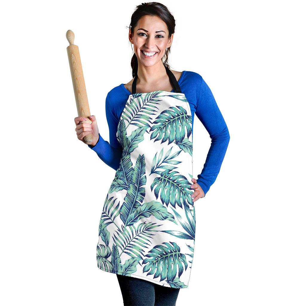 Pattern Tropical Palm Leaves Women Apron