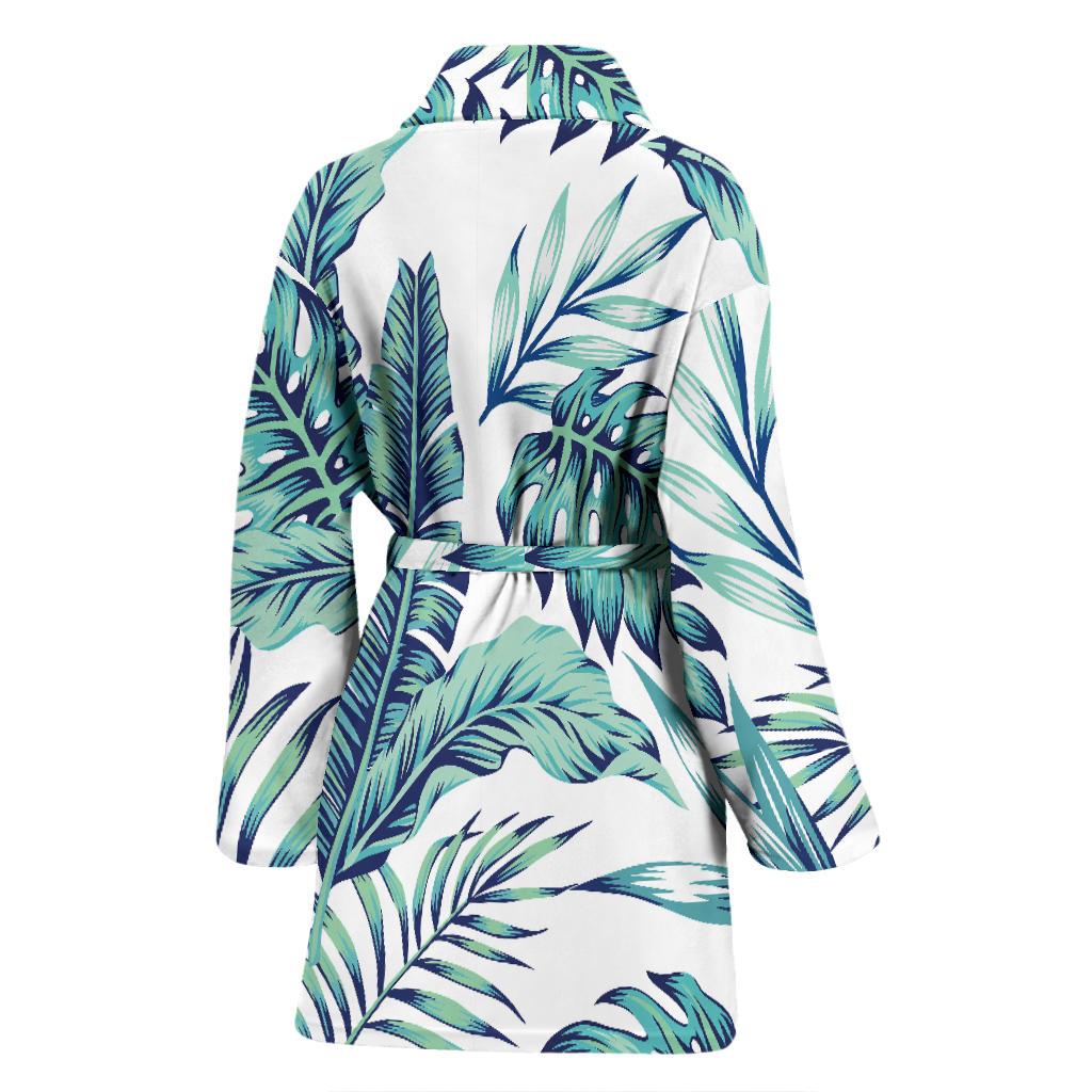 Pattern Tropical Palm Leaves Women Bath Robe-JTAMIGO.COM