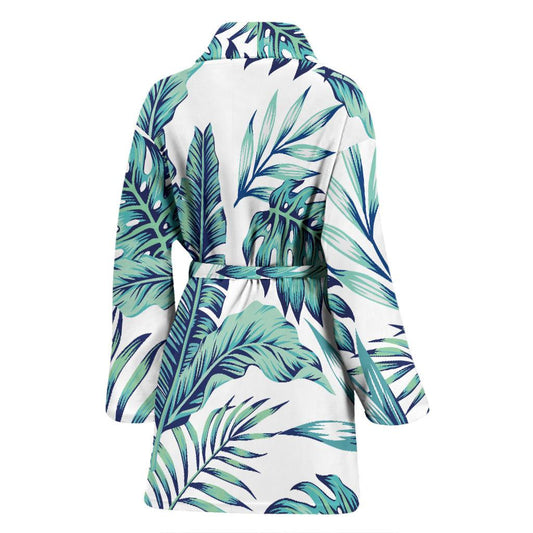 Pattern Tropical Palm Leaves Women Bath Robe-JTAMIGO.COM