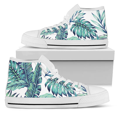 Pattern Tropical Palm Leaves Women High Top Shoes