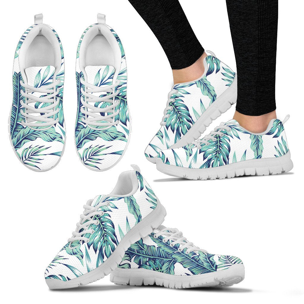 Pattern Tropical Palm Leaves Women Sneakers Shoes