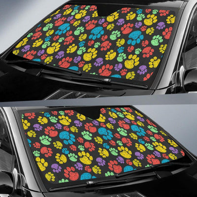 Paw Colorful Print Car Sun Shade For Windshield