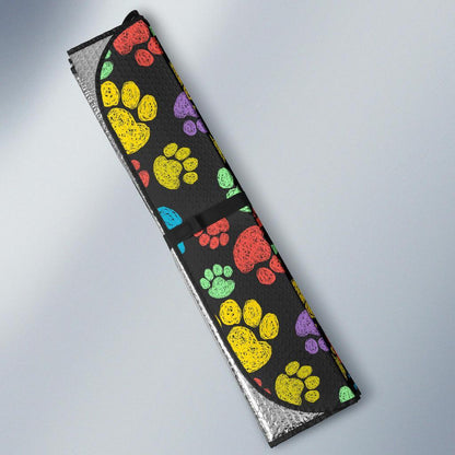 Paw Colorful Print Car Sun Shade For Windshield