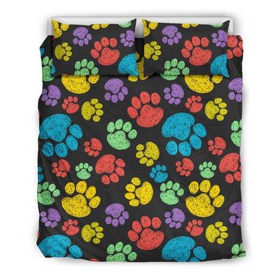 Paw Colorful Print Duvet Cover Bedding Set