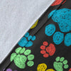 Paw Colorful Print Fleece Blanket