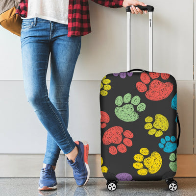 Paw Colorful Print Luggage Cover Protector