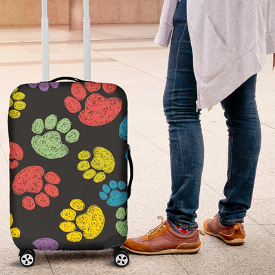 Paw Colorful Print Luggage Cover Protector