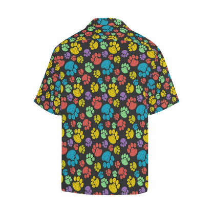 Paw Colorful Print Men Aloha Hawaiian Shirt