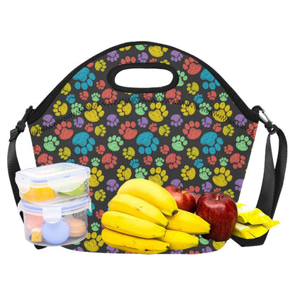 Paw Colorful Print Neoprene Lunch Bag (Model 1669)(Large)-JTAMIGO.COM