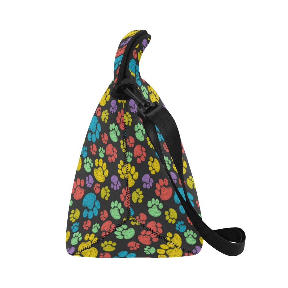 Paw Colorful Print Neoprene Lunch Bag (Model 1669)(Large)-JTAMIGO.COM