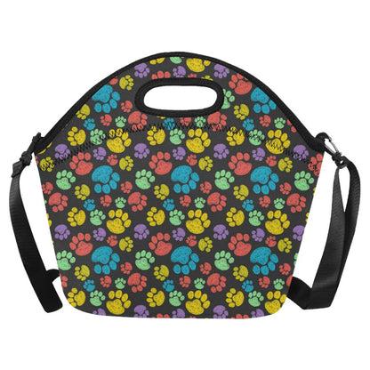 Paw Colorful Print Neoprene Lunch Bag (Model 1669)(Large)-JTAMIGO.COM
