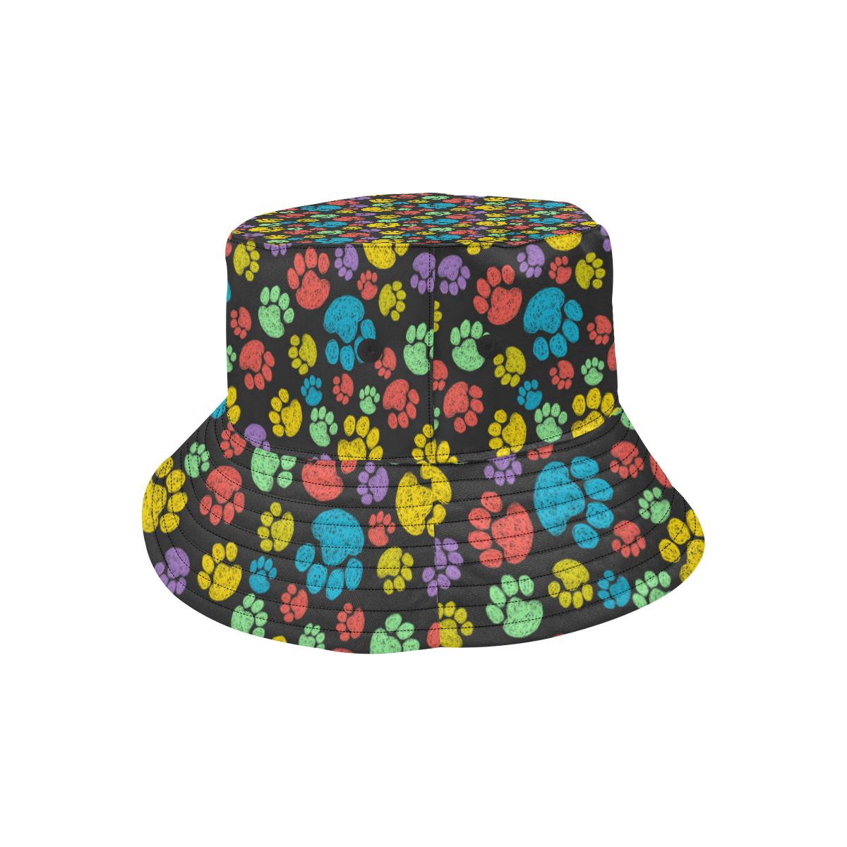 Paw Colorful Print Unisex Bucket Hat
