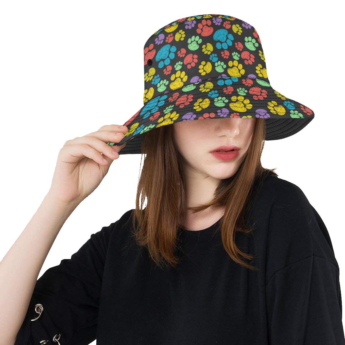 Paw Colorful Print Unisex Bucket Hat