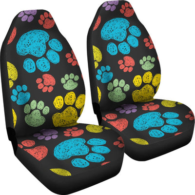 Paw Colorful Print Universal Fit Car Seat Covers