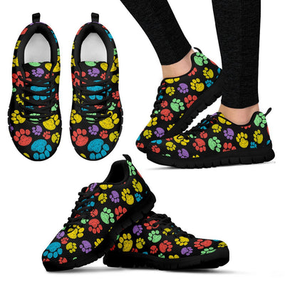Paw Colorful Print Women Sneakers Shoes