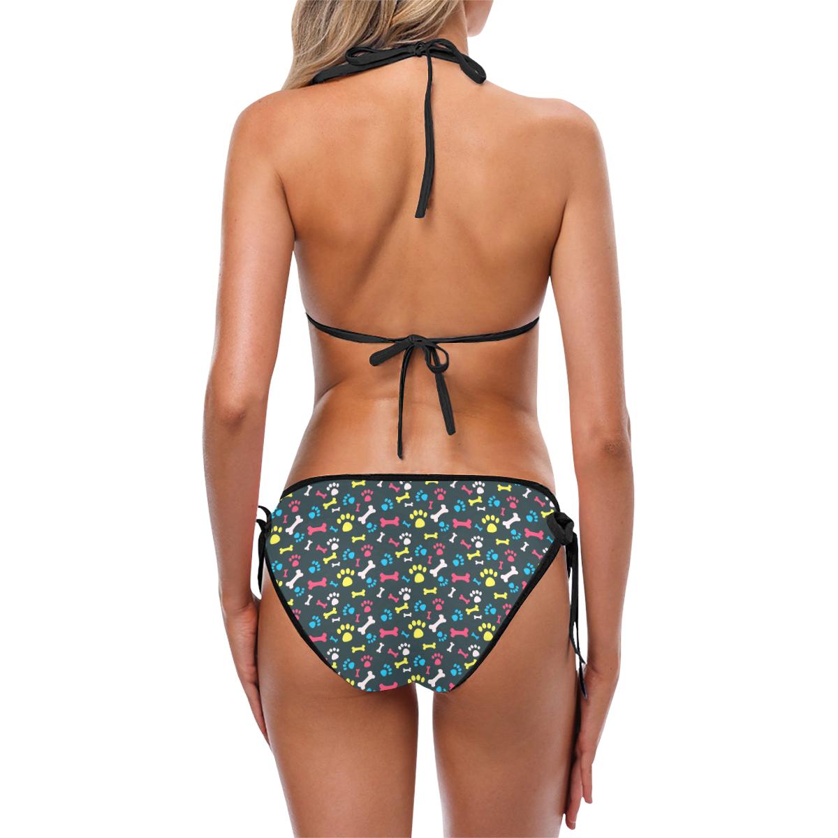 Paw Design Print Custom Bikini Swimsuit (Model S01)-JTAMIGO.COM