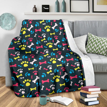 Paw Design Print Fleece Blanket