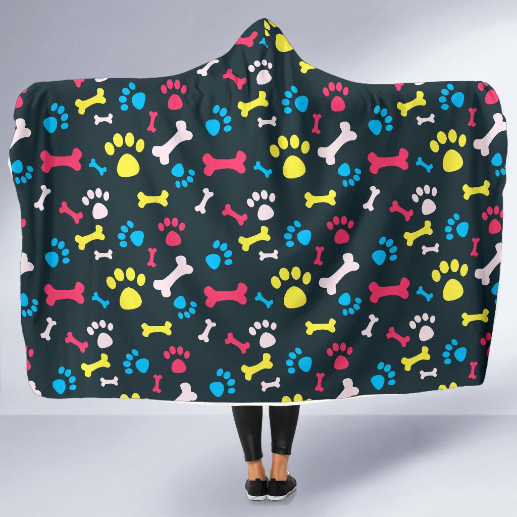 Paw Design Print Hooded Blanket-JTAMIGO.COM