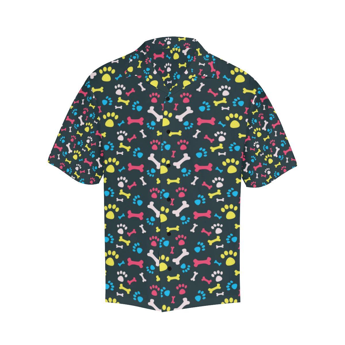 Paw Design Print Men Aloha Hawaiian Shirt