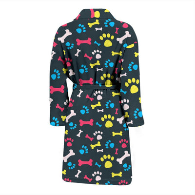 Paw Design Print Men Bath Robe-JTAMIGO.COM