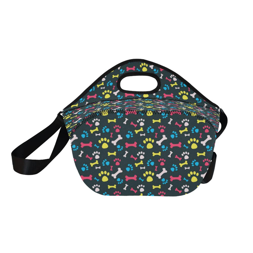 Paw Design Print Neoprene Lunch Bag (Model 1669)(Large)-JTAMIGO.COM